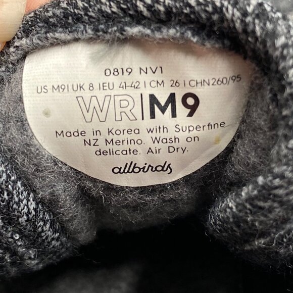 Allbirds Wool Runners Gray Sneakers Men’s Size 9 - Picture 10 of 11